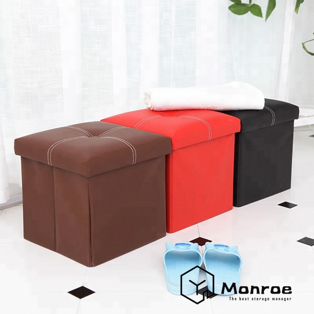 Caja de almacenamiento de otomana de zapato plegable de hebilla