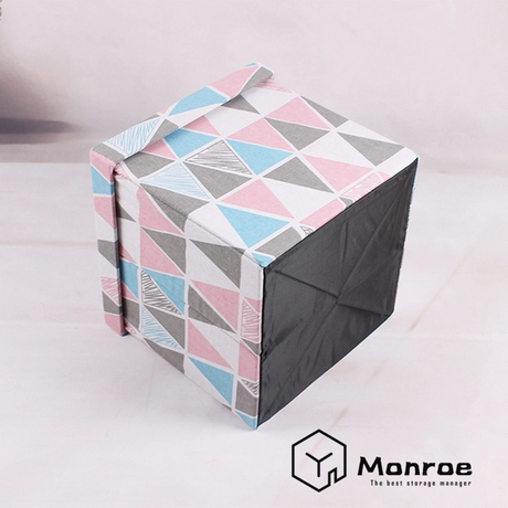 Taburete de almacenamiento de otomana de lino de color helado de alta